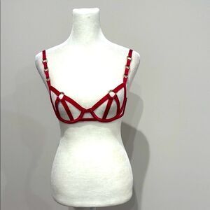 Victoria’s Secret Balconette Strappy Red Bra New without Tags Size XS